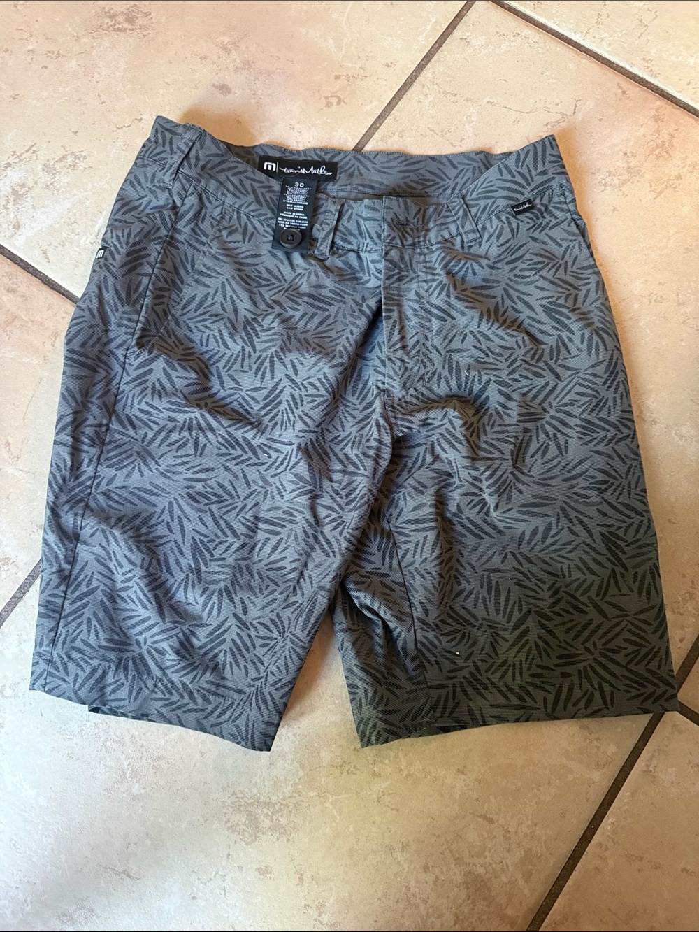 Travis Mathew Gray Patterned Golf Shorts